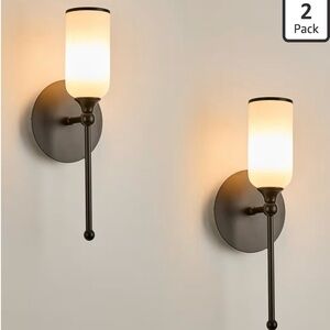 Alabaster Wall Sconce Set of Two 15.4 inch Natural Marble Lampshade